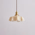 Contemporary Creative Brass Flower Glass Shade 1-Light Pendant Light For Living Room