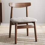 Contemporary Retro Square Double Layer Nappa Leather Upholstered Dining Chair Open Back Armless For Dining Room