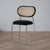 Contemporary Nordic Round Leather Wood Rattan Chair Backrest For Living Room