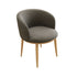 Contemporary Nordic Curved Flannel Upholstered Wood Legs Vanity Stool Backrest For Bedroom