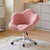 Contemporary Creative Round Flower Lambswool Fabric Metal Vanity Stool Backrest For Bedroom