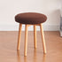 Modern Minimalist Round Lambswool Wood Vanity Stool For Bedroom