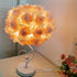 Modern Art Deco Fabric Rose Flower Hardware Base 1-Light Table Lamp For Bedroom