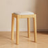 Modern Simplicity Wood Leather Sponge Square Vanity Stool Backless For Bedroom