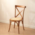 Traditional Vintage Square Solid Wood Rattan Dining Chair Cross Backrest For Dining Room