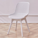 Contemporary Nordic Square Striped PP Plastic Dining Chair Backrest For Living Room