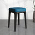 Contemporary Simplicity Square Plaid Microfiber Leather Upholstered Plastic Vanity Stool For Bedroom