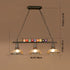 Contemporary Industrial Billiard Round Strip Iron Glass 2/3 Light Island Light Chandelier For Dining Room