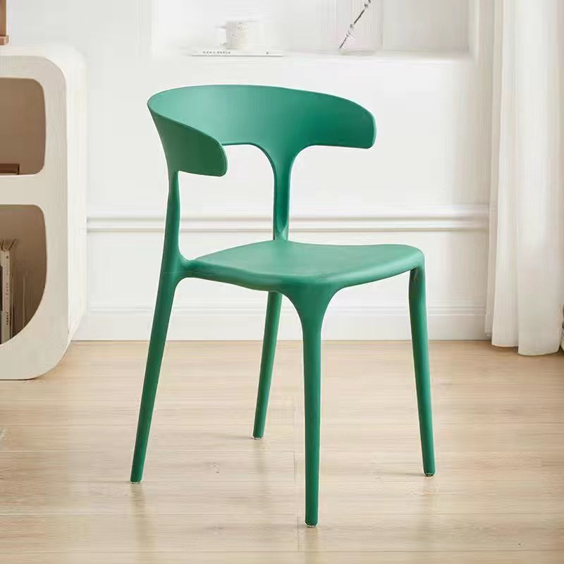 Modern Minimalist Cow Corner Square Plastic Dining Chair Backrest For Dining Room