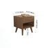 Modern Simplicity Square Rubber Wood Nightstand 1/2 Drawer For Bedside