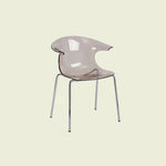 Modern Minimalist Curved Profile Plastic Metal Dining Chair Backrest Armrest For Dining Room