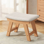 Modern Minimalist Square Cushion Solid Wood Cotton Linen Shoe Bench Low Stool For Living Room