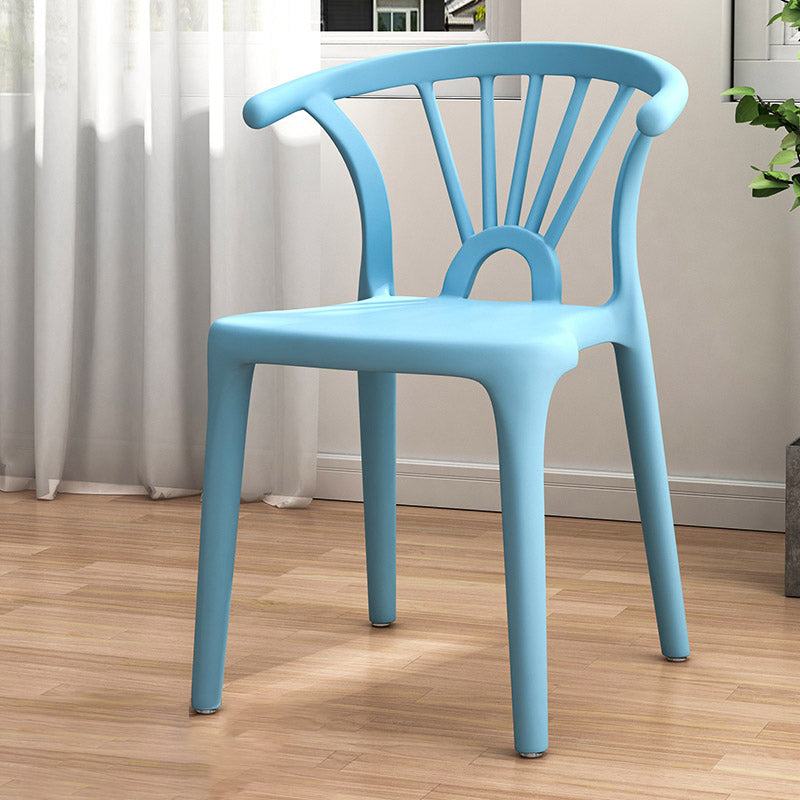 Contemporary Scandinavian Arc Plastic Stackable Dining Chair Backrest For Dining Room