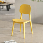 Contemporary Scandinavian Macaron Plastic Square Dining Chair Backrest For Dining Room