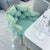 Modern Minimalist U-Shaped Metal Leather Vanity Stool 4-Legs Backrest Armrest For Bedroom