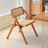 Traditional Vintage Square Rattan Rubberwood Dining Chair Backrest For Dining Room