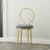 Modern Minimalist Round Sponge Velvet Leather Metal Vanity Stool For Bedroom