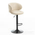 Modern Minimalist Round Fabric Stainless Steel Bar Stool Backrest For Dining Room