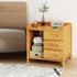 Modern Minimalist Rectangular Desktop Bamboo Nightstand 1/2-Drawer For Bedroom