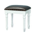 Contemporary Scandinavian Square Linen Leather Solid Wood Vanity Stool Backless Armless For Bedroom