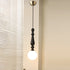 Contemporary Retro Wood Aluminum Glass Ball 1-Light Pendant Light For Bedroom