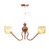 Contemporary Luxury Iron Glass Diamond Shade 3-Light Chandelier For Living Room