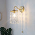 Traditional Vintage Round Shell Crystal Iron Frame 1-Light Wall Sconce Lamp For Living Room