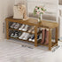 Modern Minimalist Rectangle Heather Bamboo Shoe Storage 2-Shelf For Entryways