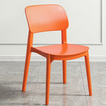 Contemporary Nordic Macaron Plastic Square Stackable Dining Chair Open Back For Dining Room