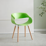 Contemporary Creative Half Round Twisted Plastic Wood Chair Backrest For Living Room