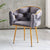 Modern Minimalist U-Shaped Metal Leather Vanity Stool 4-Legs Backrest Armrest For Bedroom