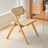 Traditional Vintage Square Rattan Rubberwood Dining Chair Backrest For Dining Room