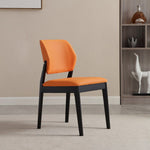 Contemporary Nordic Faux Leather Upholstered Dining Chair Open Back Armless For Dining Room