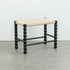 Traditional Chinese Rectangular Woven Seat Gourd Wooden Legs Footstool For Living Room