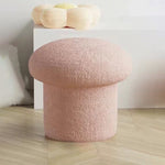 Contemporary Simplicity Mushroom Shape Velvet Pouf Footstool For Living Room