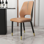 Modern Luxury Square Cushion Leather Carbon Steel Dining Chair Backrest For Dining Room