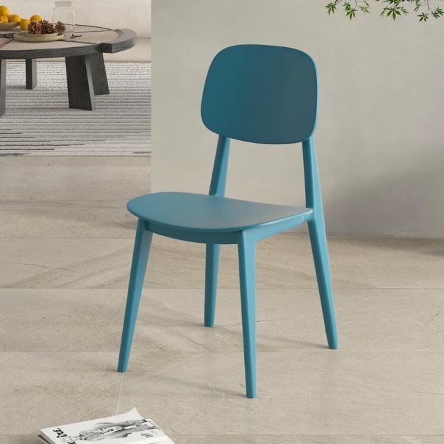 Contemporary Scandinavian Macaron Plastic Square Dining Chair Backrest For Dining Room