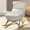 Contemporary Simplicity Fabric Upholstered Rocking Chair Footrest For Living Room