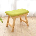 Contemporary Simplicity Rectangular Wood Fabric Vanity Stool Backless Armless For Bedroom