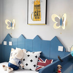 Contemporary Creative Acrylic Butterfly Design Iron LED Wall Sconce Lamp For Bedroom