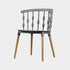 Contemporary Creative Square Vertical Strip PP Plastic Beechwood Dining Chair Backrest For Dining Room