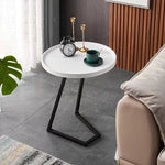 Modern Simplicity Round MDF Iron End Table Movable For Living Room