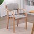 Modern Simplicity Fabric Wood Sponge Square Curved Dining Chair Backrest Armrest For Dining Room