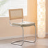 Contemporary Vintage Square Rattan Leather Iron Chair Backrest For Living Room