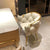 Contemporary Creative Half Round Bubble Fabric Metal Vanity Stool Backrest For Bedroom