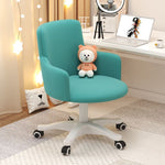 Modern Minimalist Fabric Velvet Carbon Steel Sponge Round Rotatable Desk Chair Backrest Armrest For Home Office