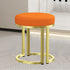 Modern Luxury Cylindrical Cotton Linen Leather Velvet Fabric Iron Vanity Stool For Bedroom