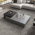 Modern Minimalist Rectangular Square Rock Plate Wood Coffee Table 4-Drawer For Living Room
