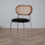 Contemporary Nordic Round Leather Wood Rattan Chair Backrest For Living Room