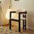 Contemporary Scandinavian Bent Square Leather Wood Dining Chair Backrest Arm For Dining Room